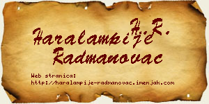 Haralampije Radmanovac vizit kartica